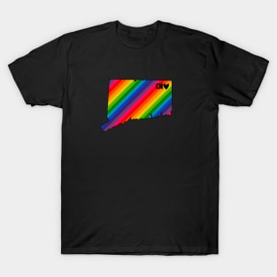 USA States: Connecticut (rainbow) T-Shirt